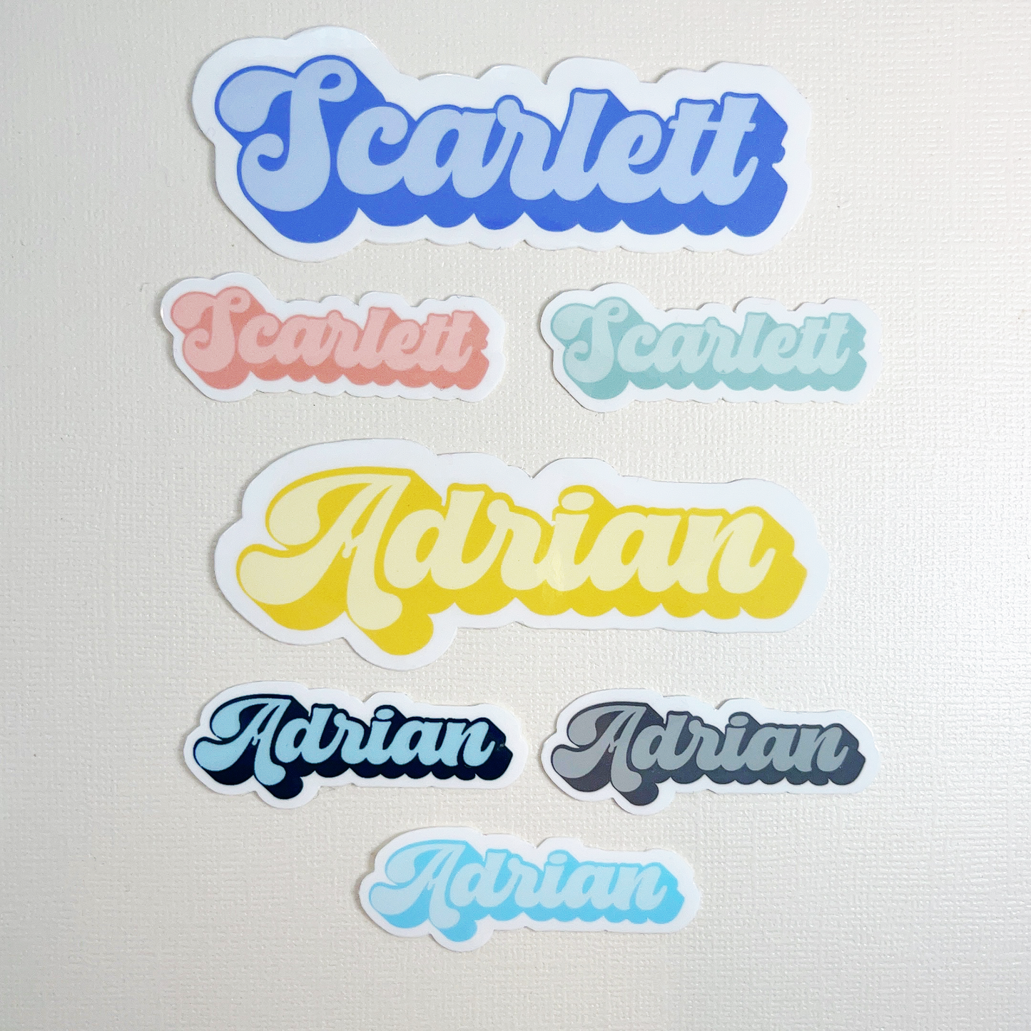 Chunky Shadow Vinyl Waterproof Name Stickers