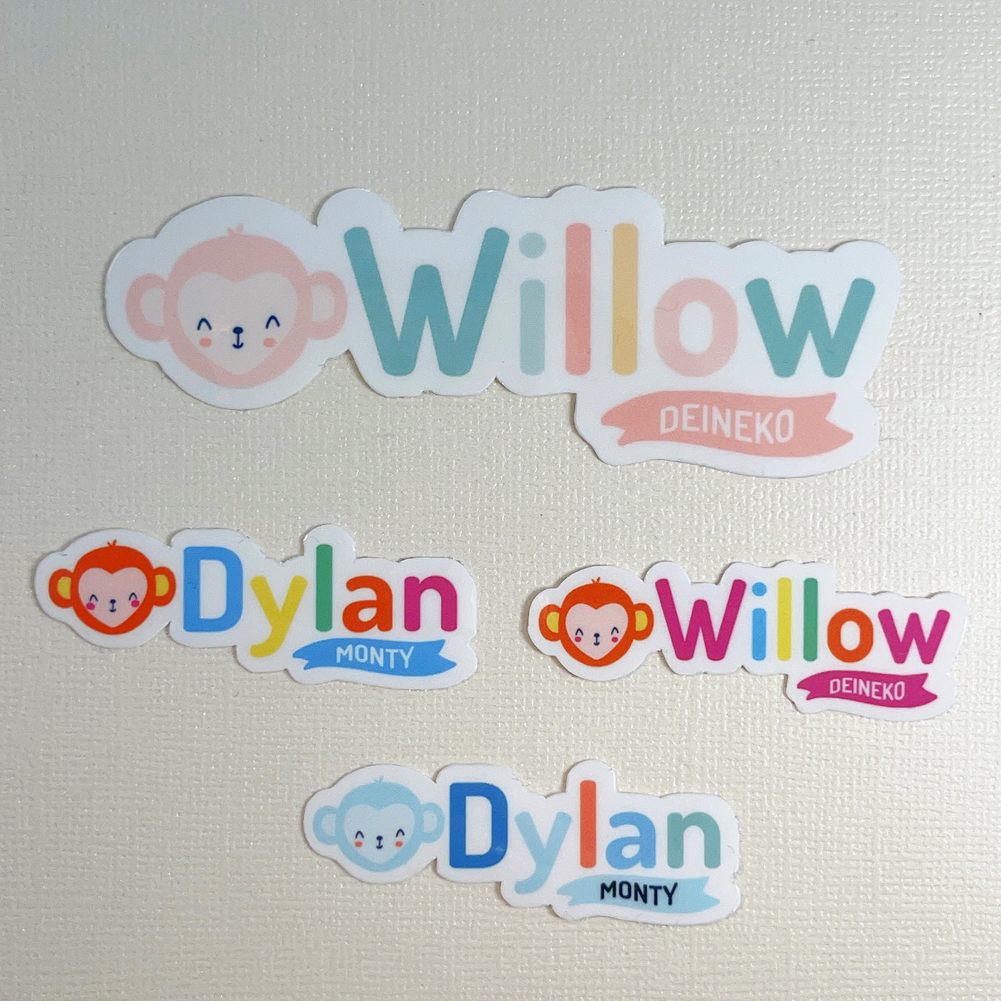 Happi Animal Vinyl Waterproof Name Labels - Monkey