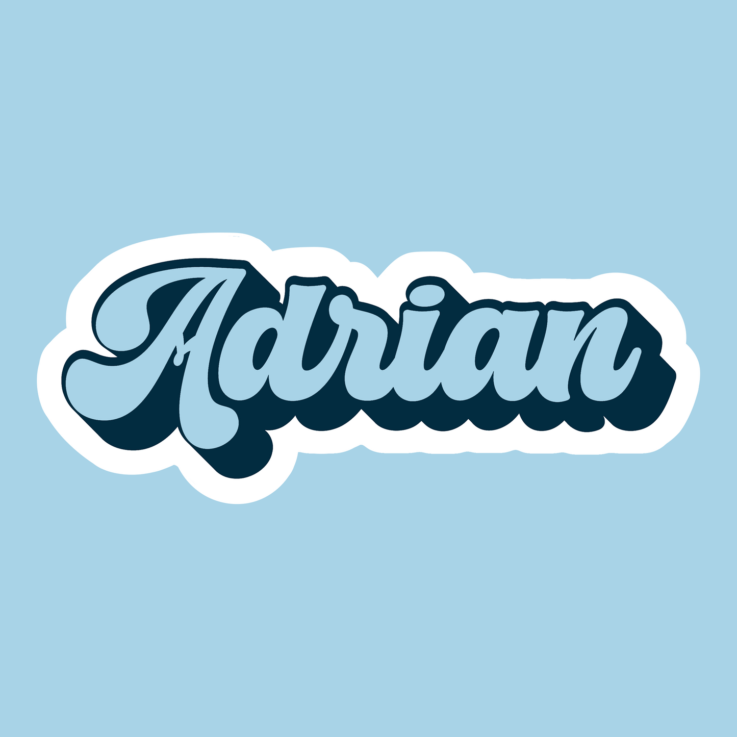 Chunky Shadow Vinyl Waterproof Name Stickers