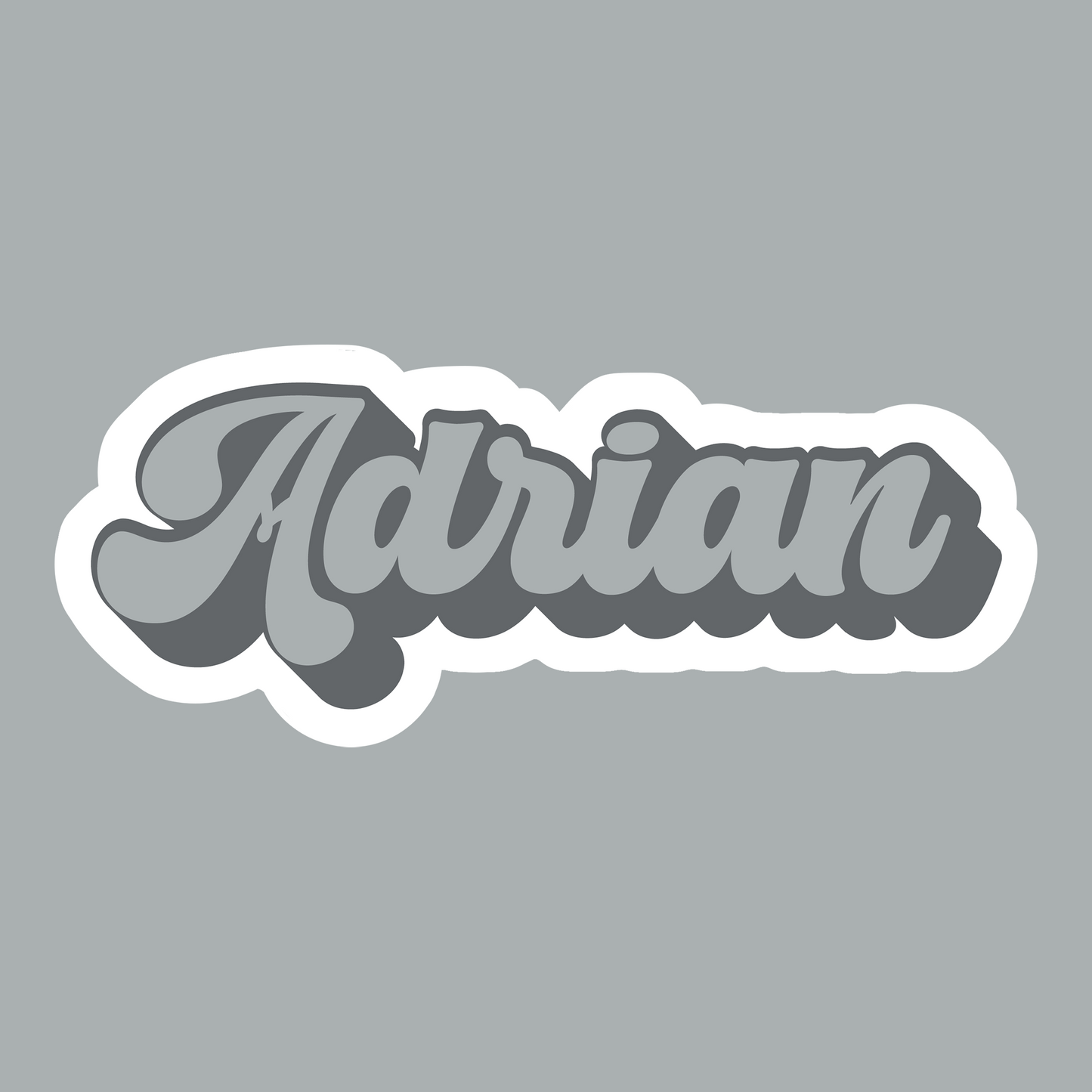 Chunky Shadow Vinyl Waterproof Name Stickers