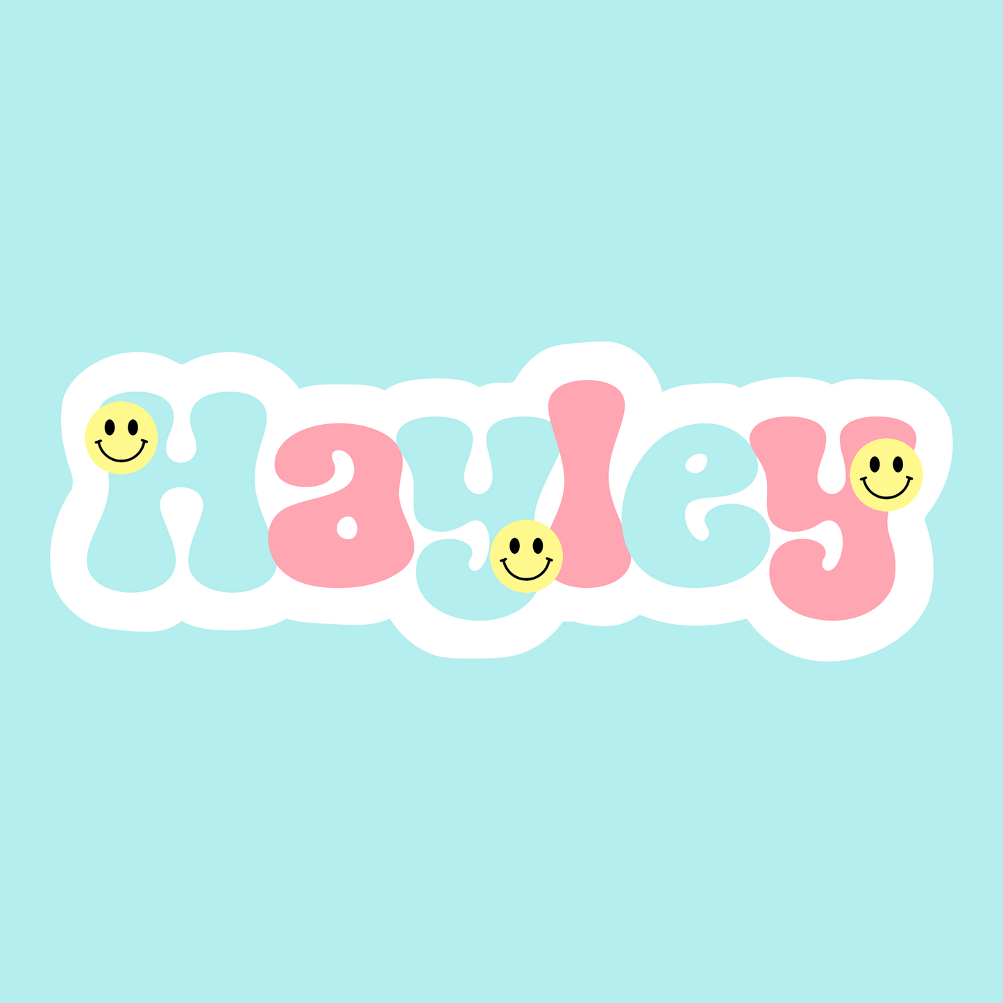 Smiley Face Vinyl Waterproof Name Labels