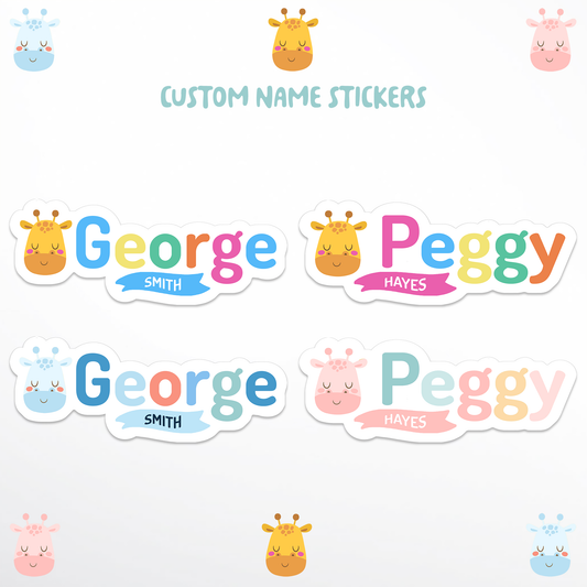Happi Animal Vinyl Waterproof Name Labels - Giraffe