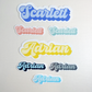 Chunky Shadow Vinyl Waterproof Name Stickers