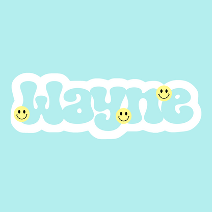 Smiley Face Vinyl Waterproof Name Labels