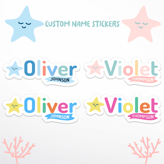 Happi Animal Vinyl Waterproof Name Labels - Starfish