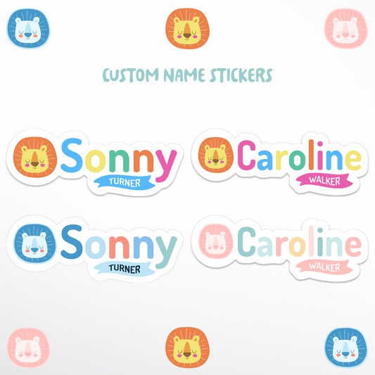 Happi Animal Kids Name Labels - Lion