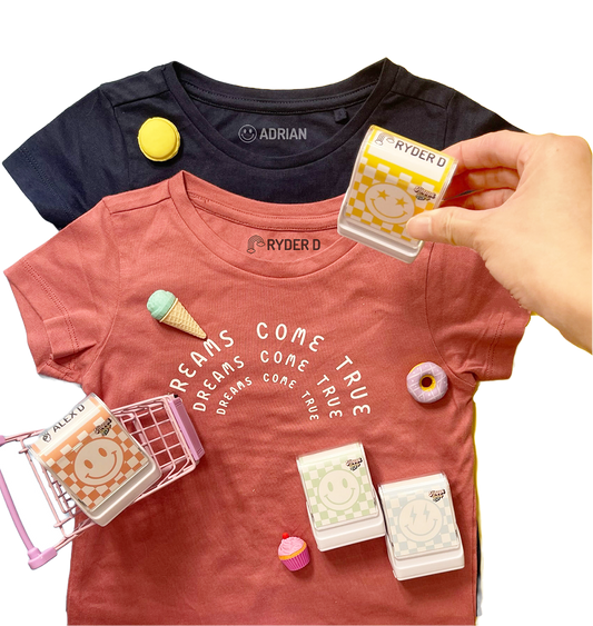 Happi Face Clothing Name Stamp - Yellow