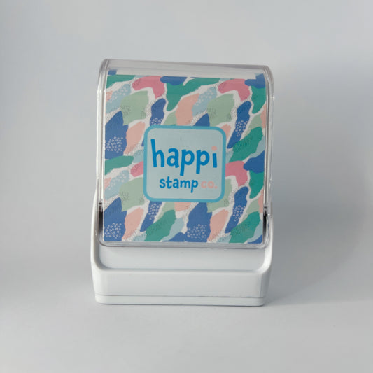 the front of Fabric name stamp 