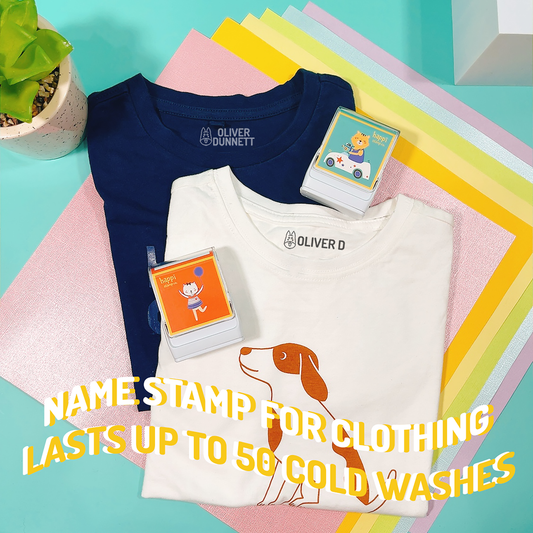 Name Stamp for clothing with black ink happi stamp co