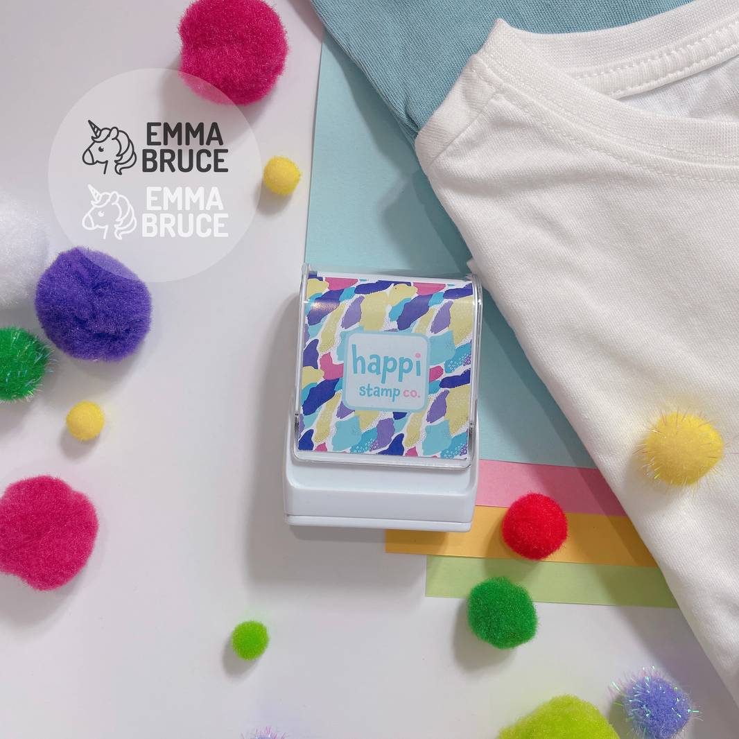 Custom Fabric Name Stamp for Kids Happi Stamp Co Happi Stamp Co.