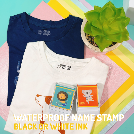 waterproof name stamp for clothing happi stamp co